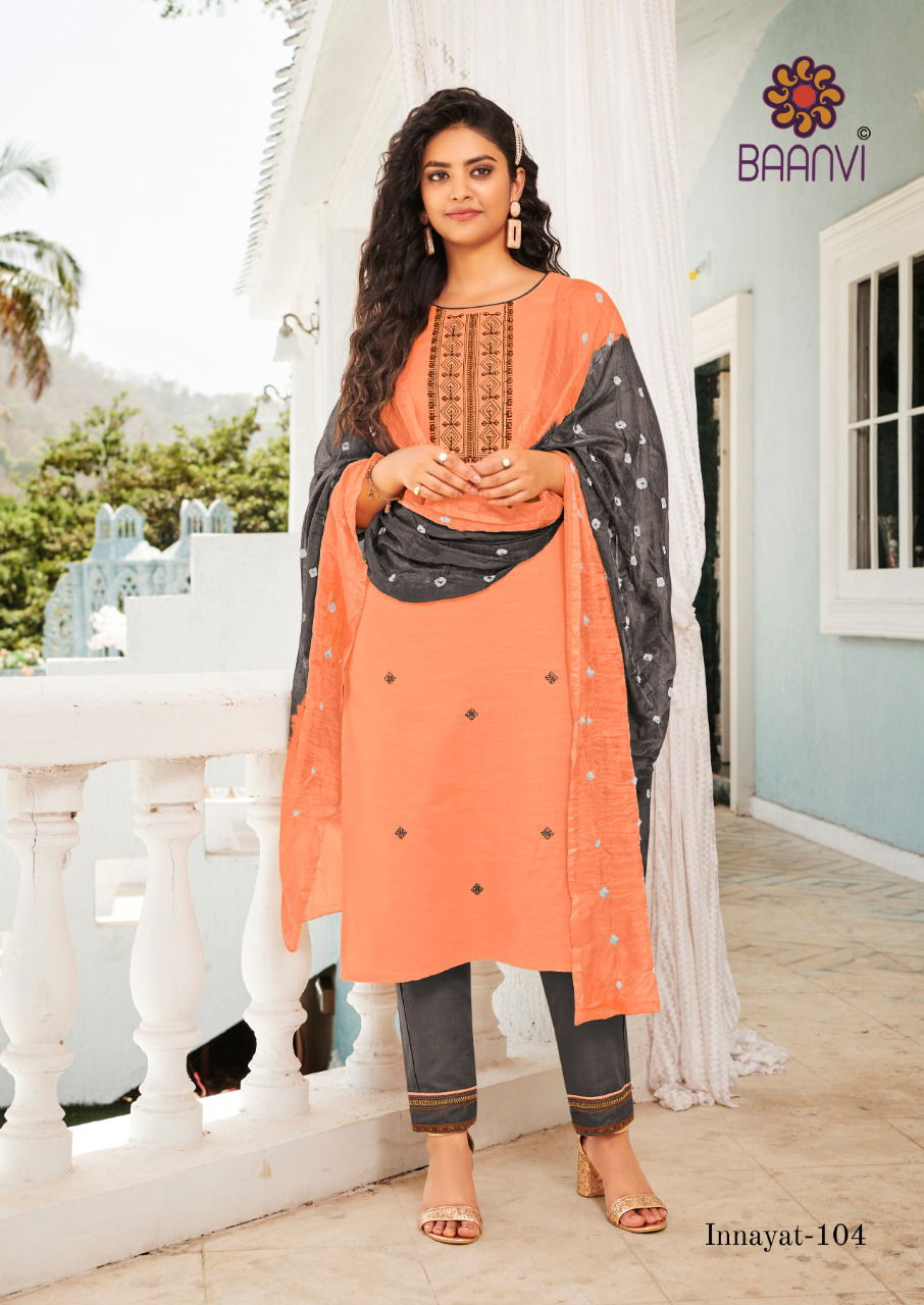 Baanvi Innayat Limca  Ethnic Wear  Heavy Cotton With Embroidery Kurti With Bottom Collection 